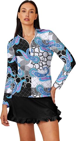 Golf Shirts for Woman UPF 50+ Sun Protection Quick Dry Lightweight Long Sleeve Polo Shirts for Woman Rash Guard in Kuwait
