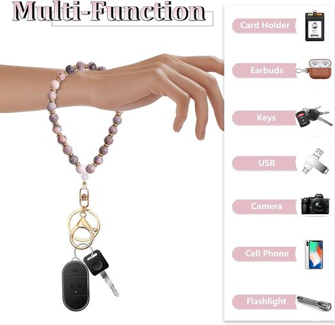 Beaded Keychain Wristlet 14k Gold Wrist Keychain Bracelet Cute Keychain Accessories Car Key Chain Bracelet for Women in Saudi Arabia