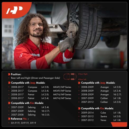 A-Premium Rear Ceramic Drum Brake Shoes Set Compatible with Select Nissan, Jeep, Dodge, Chrysler Models - Sentra Versa 2007-2012, Cube 2009-2014, Compass Patriot 2008-2017, Avenger, Caliber, Sebring in Saudi Arabia
