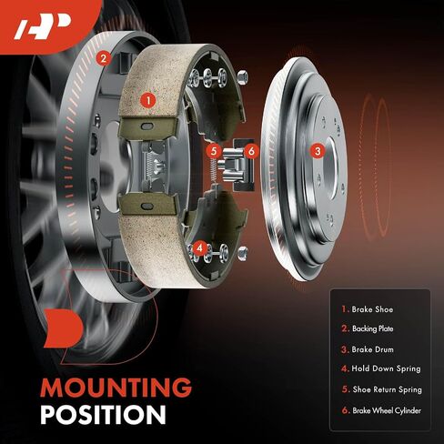 A-Premium Rear Ceramic Drum Brake Shoes Set Compatible with Select Nissan, Jeep, Dodge, Chrysler Models - Sentra Versa 2007-2012, Cube 2009-2014, Compass Patriot 2008-2017, Avenger, Caliber, Sebring in Saudi Arabia