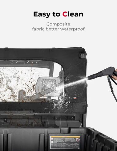 KEMIMOTO Soft Rear Windshield Compatible with Can-Am Defender HD 5/ 7/ 8/ 9/ 10 DPS XT XMR Max 2016-2024 PVC Dustproof Full Windscreen Roll Up/Down Zipper Airflow Back Window in Saudi Arabia