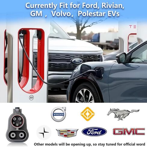 محول شحن NACS إلى CCS1 EV لمركبات Ford وRivian فقط، متوافق مع شواحن Tesla الفائقة، موصل شحن سريع 500 أمبير/1000 فولت 250 كيلو وات لتجربة شحن سلسة للمركبات الكهربائية in Saudi Arabia