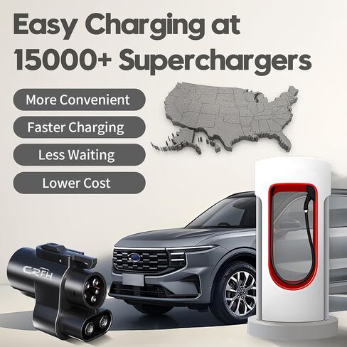 محول شحن NACS إلى CCS1 EV لمركبات Ford وRivian فقط، متوافق مع شواحن Tesla الفائقة، موصل شحن سريع 500 أمبير/1000 فولت 250 كيلو وات لتجربة شحن سلسة للمركبات الكهربائية in Saudi Arabia