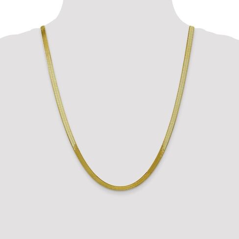 Diamond2Deal 10k Yellow Gold 5mm Herringbone Chain Necklace 13.3g for Men Women in Kuwait