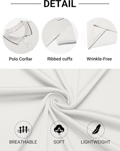 COOFANDY Mens Polo Shirts Short Sleeve Golf Polo Button Pullover Casual Contrast Color Basic T Shirt Ribbed Collar in Saudi Arabia