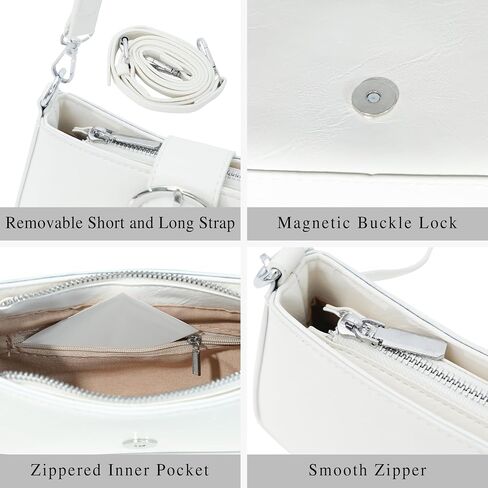 Clutch Purse for Women - Evening Purse Small PU Leather Shoulder Bag, Designer Zipper Close Handbag in Saudi Arabia
