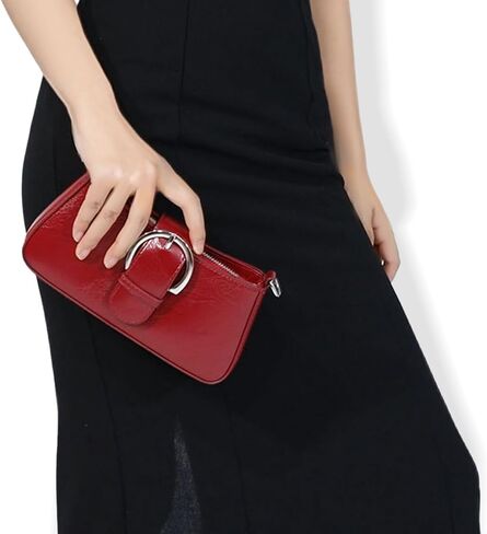 Clutch Purse for Women - Evening Purse Small PU Leather Shoulder Bag, Designer Zipper Close Handbag in Saudi Arabia