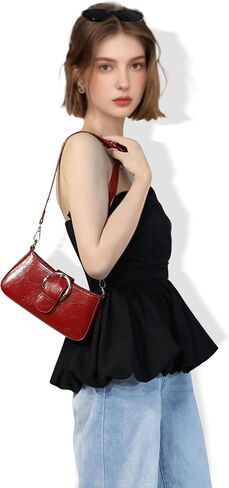 Clutch Purse for Women - Evening Purse Small PU Leather Shoulder Bag, Designer Zipper Close Handbag in Saudi Arabia