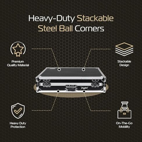 Headliner Flight Custom Fit Case with Laptop Platform and Wheels Compatible with Rane Four DJ Controller, DJ Equipment Road Case in Kuwait