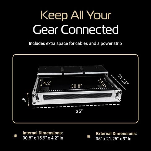 Headliner Flight Custom Fit Case with Laptop Platform and Wheels Compatible with Rane Four DJ Controller, DJ Equipment Road Case in Kuwait