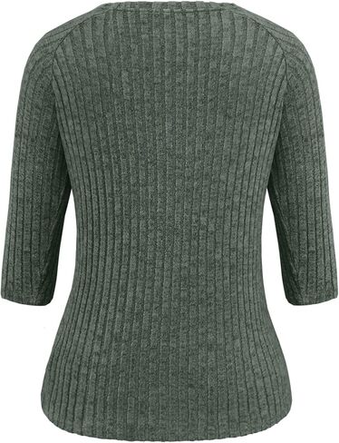 JomeDesign Sweaters for Women 3/4 Sleeve Shirts Crew Neck Sweatshirts Loose Casual Blouses Fashion Tops in Kuwait