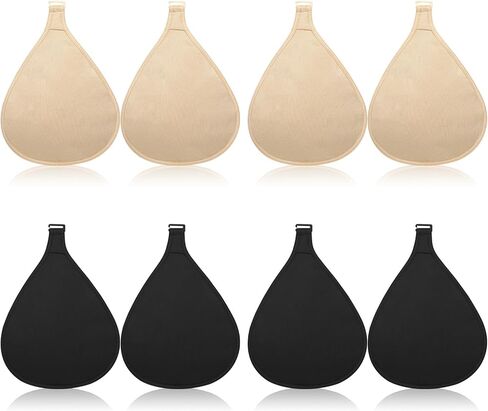 Coume 8 Pcs Hook Breast Protective Pockets Prosthetic Breasts Protector Cotton Soft Breathable Portable Bra Breast Cover Bag Fake Breast Pocket Bag for Mastectomy in Kuwait