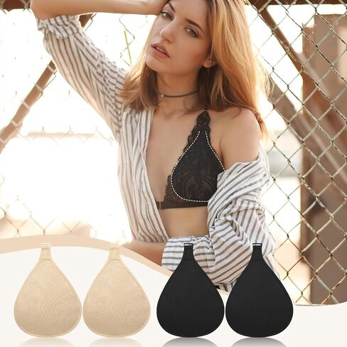 Coume 8 Pcs Hook Breast Protective Pockets Prosthetic Breasts Protector Cotton Soft Breathable Portable Bra Breast Cover Bag Fake Breast Pocket Bag for Mastectomy in Kuwait