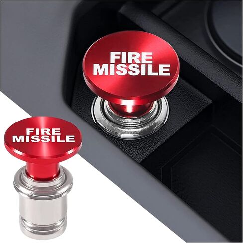 Mandark Car Cigarette Lighter, Pop-Out Aluminum Alloy Vehicle Cigarette Lighter, 12V Push Button Auto Cigarette Lighter Plug Replacement, Universal for SUV, Motorcycle, Truck (Red/Fire Missile) in Kuwait