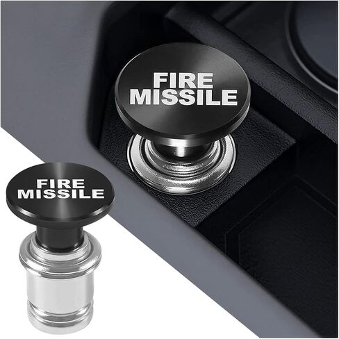 Mandark Car Cigarette Lighter, Pop-Out Aluminum Alloy Vehicle Cigarette Lighter, 12V Push Button Auto Cigarette Lighter Plug Replacement, Universal for SUV, Motorcycle, Truck (Red/Fire Missile) in Kuwait