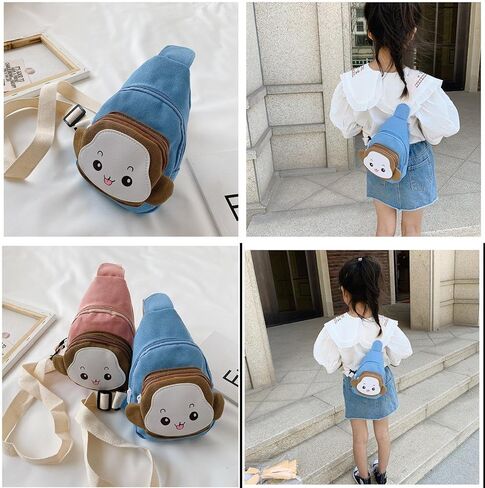 Amamcy Cute Small Sling Daypack Cartoon Monkey Crossbody Sling Bag Travel Hiking Chest Bag Casual Daypack for Boys Girls in Kuwait