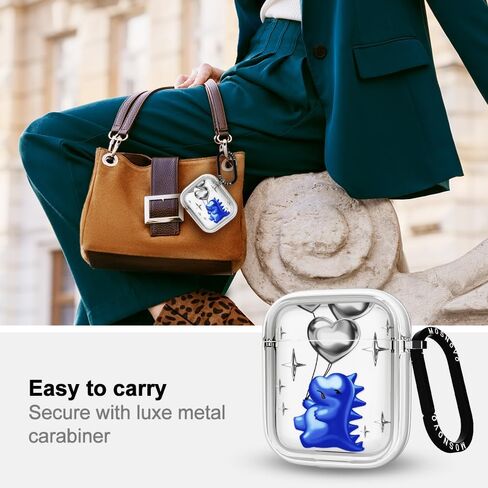 MOSNOVO for Airpods Pro 2 Case, for Airpods Pro Case, Dinosaur Land Print Protective Clear Case with Shockproof Dual Layer Hard Luxe Metal Ring Designed for AirPods Pro 2 Generation in Kuwait