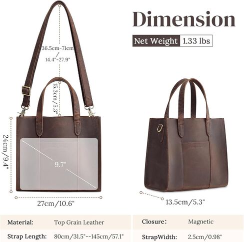 S-ZONE Leather Crossbody Tote Bags for Women Satchel Bag Top Handle Handbag Shoulder Purses Medium in Saudi Arabia