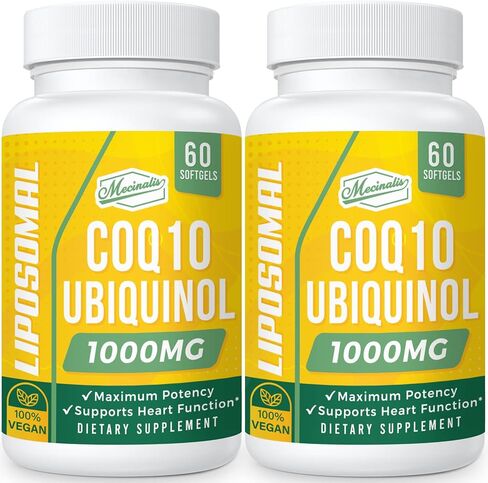 1000mg Liposomal CoQ10 Softgels | Better Absorption CoQ10 Ubiquinol Supplement | Heart Function & Energy Production | Active Antioxidant Form of Vegan Coenzyme Q10 | Non-GMO | 120 Softgels in Kuwait