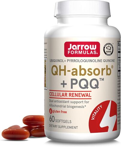 Jarrow Formulas QH-absor + PQQ، مكمل غذائي، دعم مضاد للأكسدة للتكوين الحيوي للميتوكوندريا، إنتاج الطاقة الخلوية وصحة القلب والأوعية الدموية، 60 كبسولة هلامية، كمية تكفي 60 يومًا in Kuwait