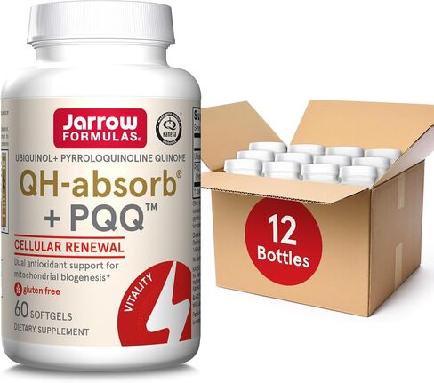 Jarrow Formulas QH-absor + PQQ، مكمل غذائي، دعم مضاد للأكسدة للتكوين الحيوي للميتوكوندريا، إنتاج الطاقة الخلوية وصحة القلب والأوعية الدموية، 60 كبسولة هلامية، كمية تكفي 60 يومًا in Kuwait