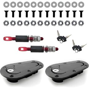 Flush Hood Latch and Pin Kit, Durable Engine Bonnet Quick Release Latch Pin Set, Hood Locking Latch & Pin Kit for for Racing Car, Automotive, Universal Car Accessories