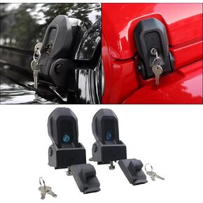 Anti-Theft Hood Lock Catch Latches Fits for Jeep Wrangler JL Gladiator JT 2018 2019 2020 2021 2022 2023 Black Hood Latch