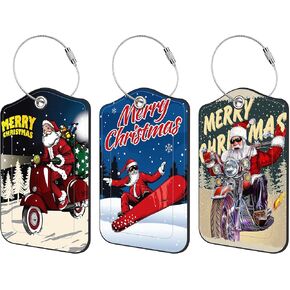 3 Pack Luggage Tag for Suitcase Mountain Lake Scenery Leather Travel Cruise Luggage Tag with Stainless Steel Loop Name ID Label Privacy Cover for Adults Teens Travel Bag Labels Set