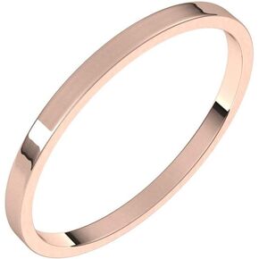 Flat Wedding Band Solid 925 Sterling Silver Real 10k 14k 18k Yellow Rose White Gold OR Platinum Ring Thin Skinny Classic Plain