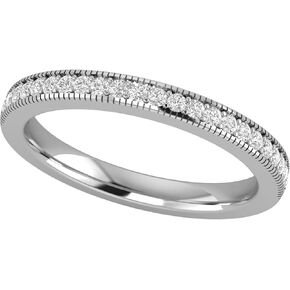14K White Gold 1/8 Carat (F-G Color, SI2-I1 Clarity) Natural Diamond Wedding/Anniversary/Stackable Band