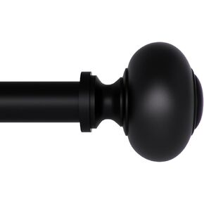 Curtain Rod 28"-48/60" for windows 1 Pack with Translucent Round Finials, 1" Diameter Rod Decorative Translucent Round Finials Adjustable Telescoping Bronze Drapery Rod of Window Treatment