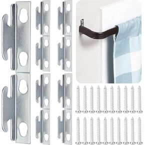AccEncyc Curtain Rod Bracket Curtain Rod Hardware Brackets Curtain Rod Single Bracket Spreader Wall Bracket Hooks Curtain Rod Hooks for Wall(10 Sets)