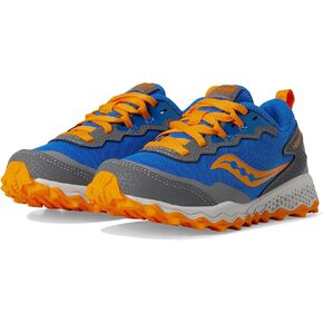 Saucony Peregrine Kidz Shield Sneaker, Blue/Orange, 2.5 US Unisex Big Kid