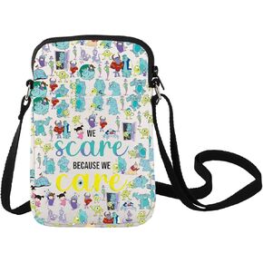 LEVLO Monsters Movie Crossbody Bag Mike Sully Boo Fans Gift We Scare Because We Care Shoulder Bag Monsters Merch