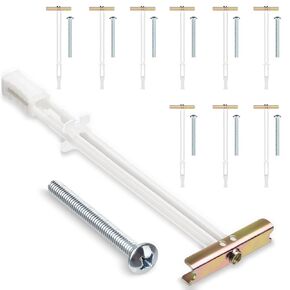 Drywall Anchors with Included Bolts for 1/4-20, Hollow Wall Anchors for Drywall Heavy Duty, Toggle Bolts for Drywall, Holds up to 270lbs Each in 1/2-in Drywall for Hanging TVs, Cabinets, etc. 9 Packs