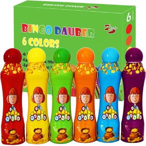 Yuanhe Bingo Daubers Dot Markers - 3 oz Paint Dotter Bingo Dabbers/Dobbers for Art Supplies, Set of 24 (12 Colors)
