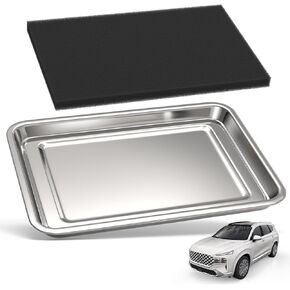 مجموعة واحدة 27.5 * 19.6 بوصة وعاء تنقيط لتصريف الزيت أسفل السيارة مع لوحة مربعة بدون رش، صينية تنقيط الزيت، وعاء تغيير الزيت لنقل السيارات، المرآب، ممر السيارات للحفاظ على نظافة الأرضية in Kuwait