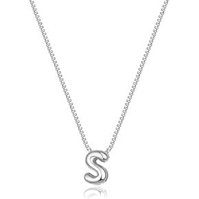 Bubble Initial Necklaces Dainty Gold Letter Necklace 14K Gold Plated Cute Name Choker Necklaces for Women Trendy Gold Personalized Jewelry Gift for Women