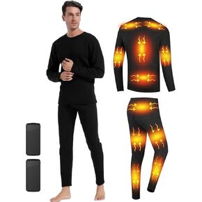 Men's Heated Thermal Underwear Set, Winter Outdoor Sports Underwear