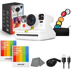 Polaroid Now+ Gen 2 Instant Camera, Forest Green, Bluetooth Now Plus Film Camera with 5 Piece Lens Filter Kit & Pouch, 8 Color Film, Works with Polaroid i-Type and 600 Film, and Lens Cleaning Cloth