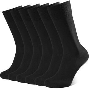 Closemate Mens Dress Socks 6 Pairs Combed Cotton Classic Solid & Patterned Crew Socks Soft Calf Socks