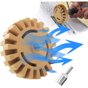 Tucana Rubber Eraser Wheel and Adhesive Remover Tool, Remove Pinstripes, Stripes, Stickers and Graphics on Car, RVs, Boat and Trucks 4-inches Diameter, 1 Inch Thick with Drill Adapter (Pack of 2)