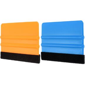 HARFINGTON 2pcs Vinyl Squeegee, Felt Edge Vinyl Wrap Decal Squeegee Tool, 4-Inch Car Vinyl Film Scraper Plastic Squeegee for Car Wrap, Sign Making, Window, Pink+Green, Rectangle in Kuwait