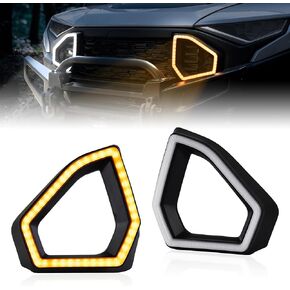 LED Front Accent Lights for Polaris Ranger XD 1500, Front Fascia Auxiliary Signature Lights with Yellow Turn Signal White DRL Grill Lamps for Polaris Ranger 1500 XD 2024 Accessories (2PCS)