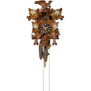 Cuckoo Clock Four Leaves, feeding Birds, Nest