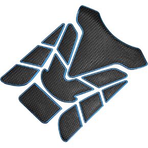 Universal 3D Motorcycle Gas Tank Decal 7.68''x5.63'' Gas Tank Protector Sticker Fuel Oil Gas Tank Pad Protector Sticker PVC Rubber Black Silver Tone