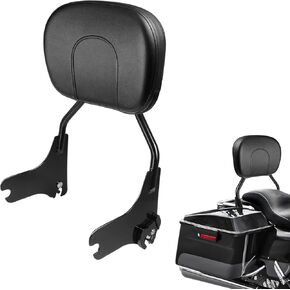 PBYMT Detachable Passenger Backrest, Quick Release Black Sissy Bar Compatible for Harley Davidson Touring Street Glide Road Glide Road King Electra Glide Ultra Limited 1997-2008