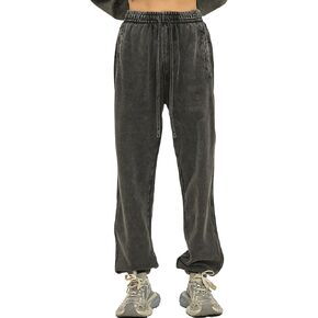KEEPSHOWING Mens Sweatpants Athletic Acid Washed Cotton Elastic Waist Joggers Drawstring Jogger Pants Workout Long Pants in Kuwait