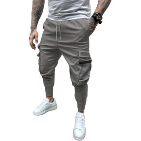 EDITCOZY Men's Cargo Pants Hiking Pants Slim Fit Stretch Lightweight Casual Gym Workout Sweatpants with Pockets