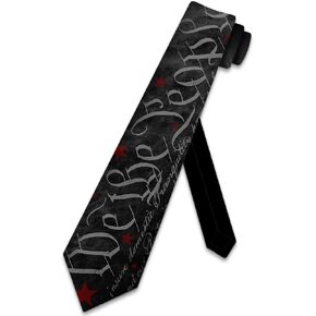 Three Rooker Patriotic Ties Mens USA Necktie Constitution Tie for Men We the People Tie